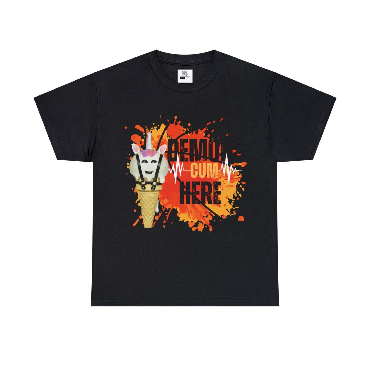 Demon Cum Here, Adult humor Unisex Heavy Cotton Tee