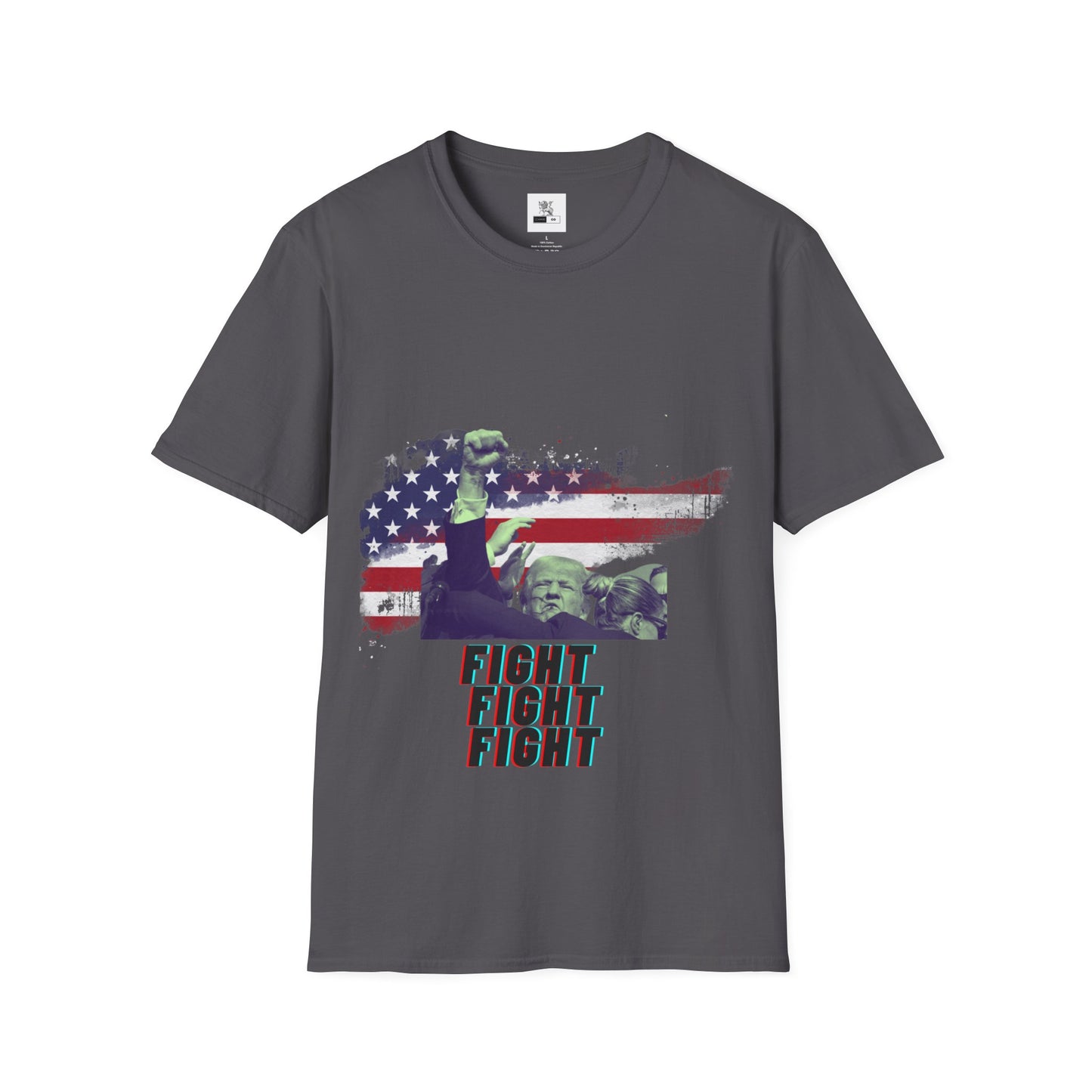 Defiant Leader "FIGHT!" Tee | Patriotic Survivor 2024 Campaign Shirt | Conservative Hero Resilience Apparel
