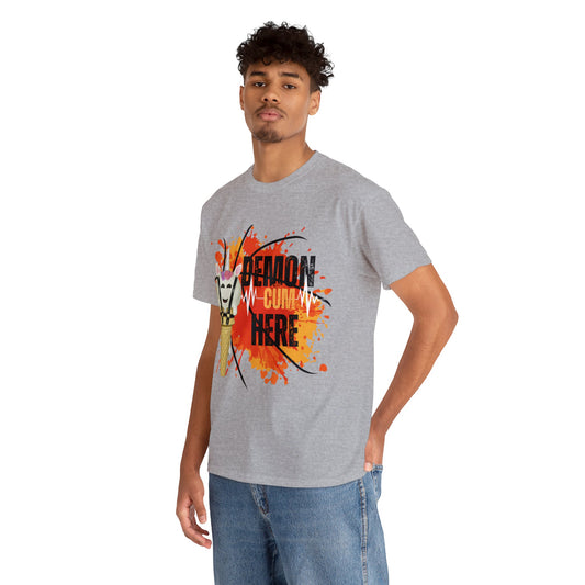 Demon Cum Here, Adult humor Unisex Heavy Cotton Tee