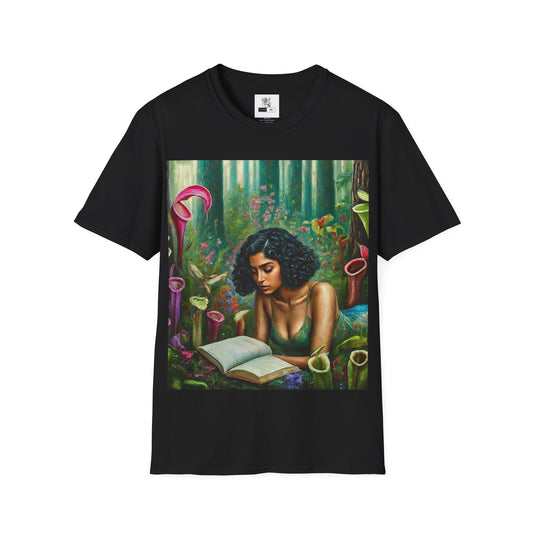 Moss Goddess Blooming Tranquility Find Peace Among the Silent Hunters of the Forest Unisex Softstyle T-Shirt