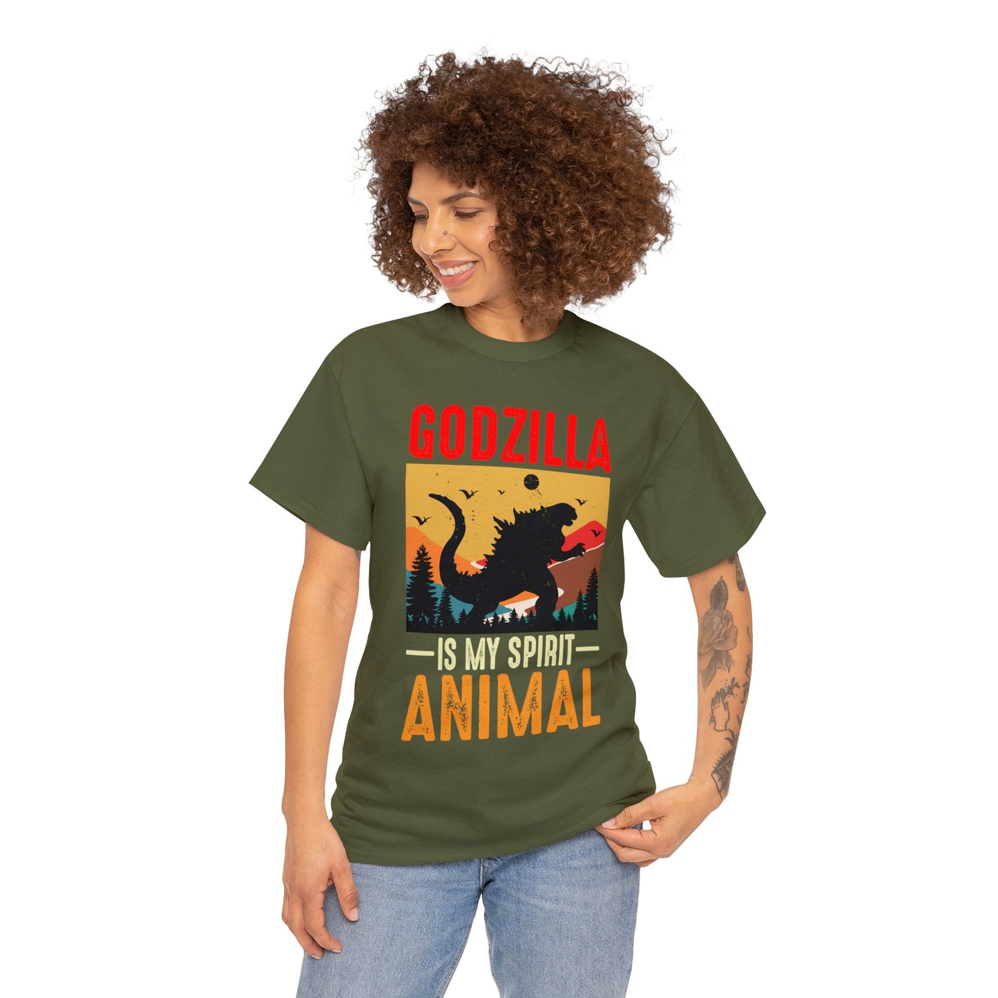 Godzilla is My Spirit Animal custom Tee, Godzilla fans, Scifi fans, Godzilla t-shirt,Spirit animal t-shirt,Japanese t-shirt,Monster t-shirt,