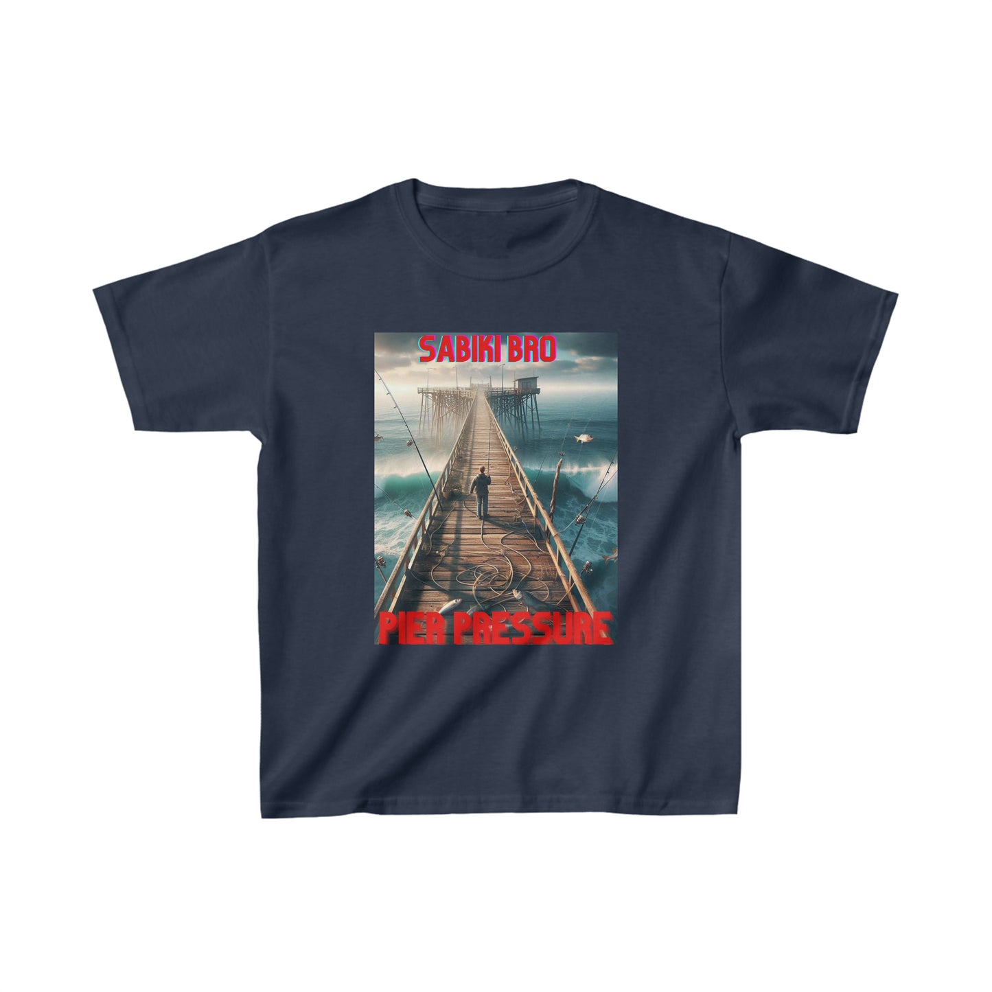 Sabiki Bros Pier Pressure fishing shirt. Kids Heavy Cotton™ Tee