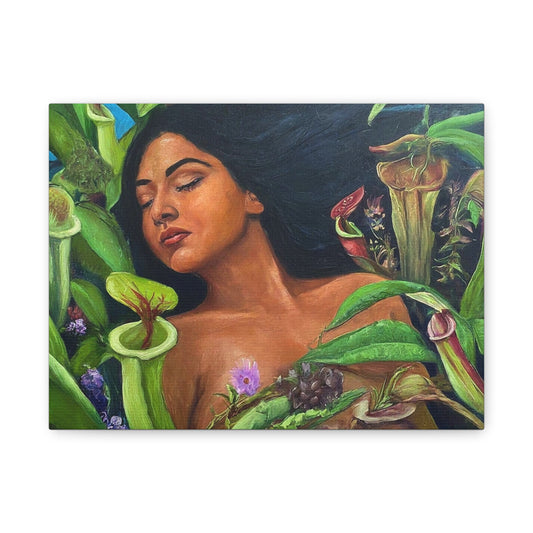 Moss goddess, queen of the carnivorous plants: Matte Canvas, Stretched, 1.25"