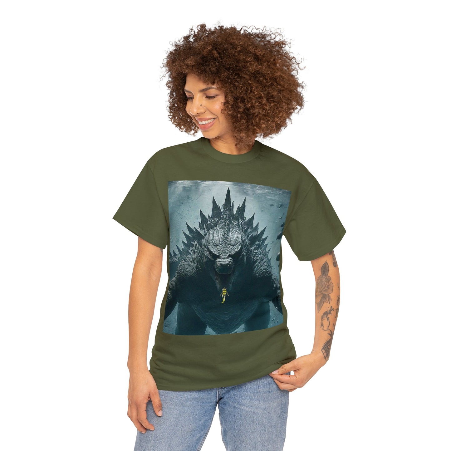 Godzilla deep sea close encounter: Unisex Heavy Cotton Tee