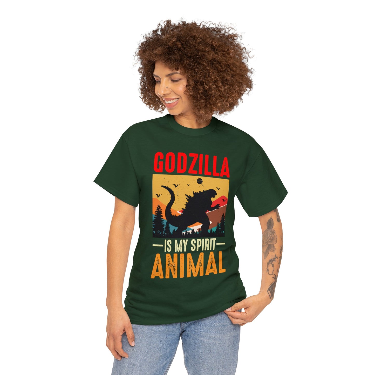 Godzilla is My Spirit Animal custom Tee, Godzilla fans, Scifi fans, Godzilla t-shirt,Spirit animal t-shirt,Japanese t-shirt,Monster t-shirt,