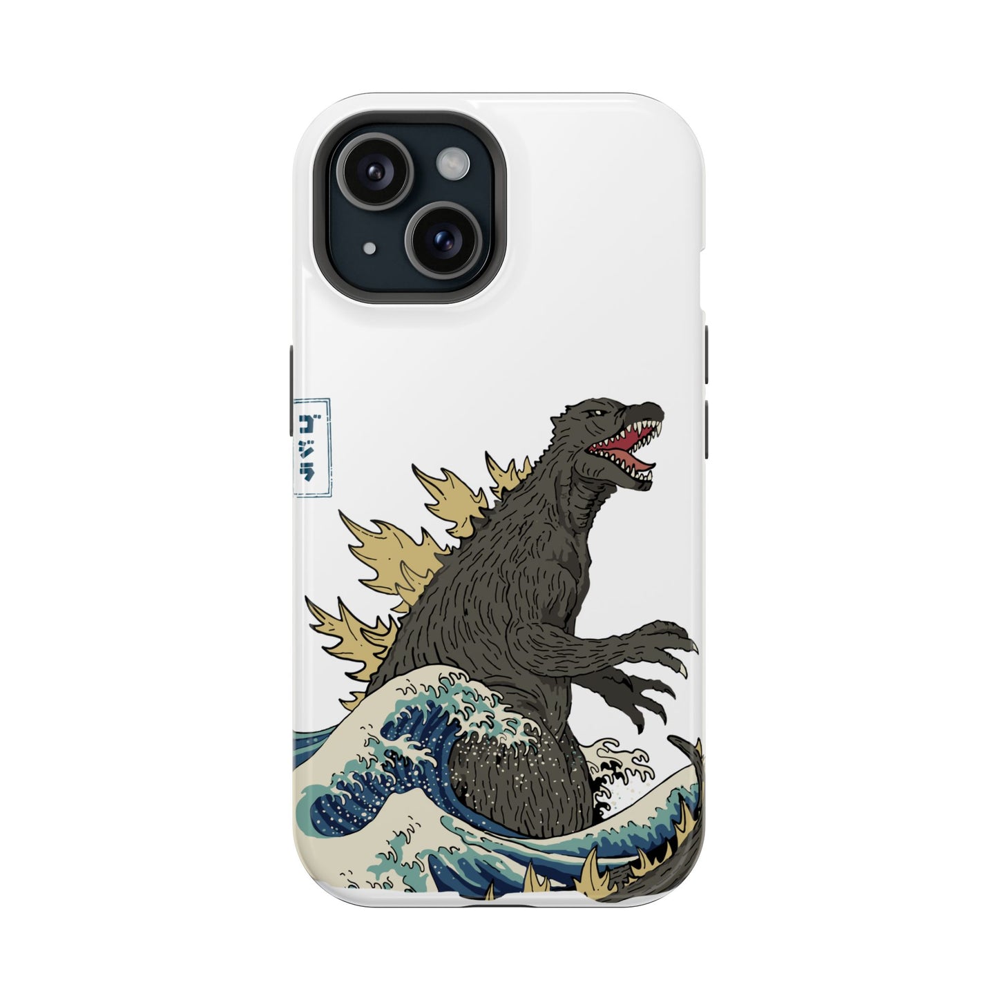 Magnetic Tough Cases, Godzilla Japanese Wave Phone Case, Tough Phone Cover, Monster Cell Phone Case, Durable Phone Case, Unique Phone Case