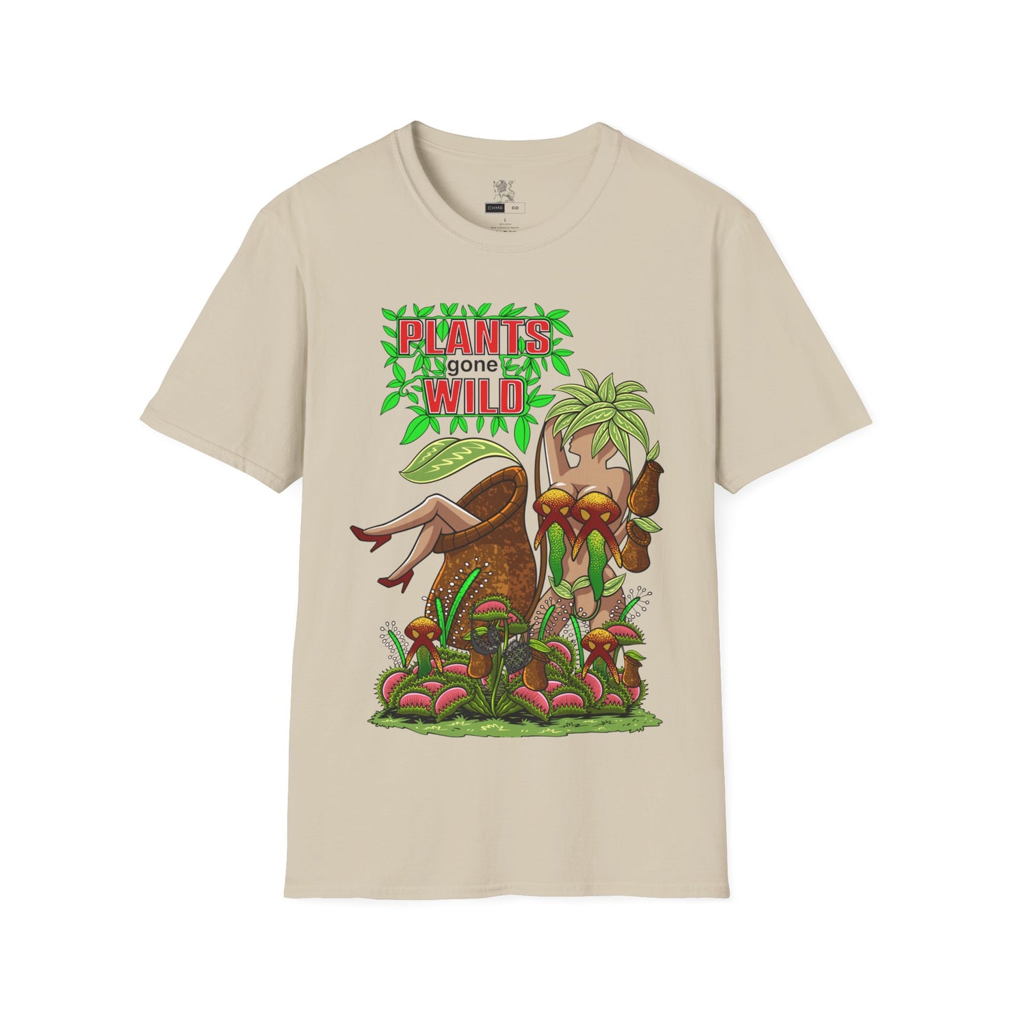 Seductive Flora Plants gone Wild, Carnivorous Plants unleashed with a voluptuous twist. Unisex Softstyle T-Shirt