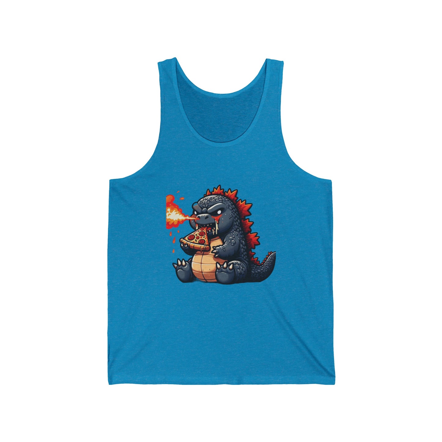 Godzilla Pizza Lover Tank Top | Unisex Kaiju Movie Inspired Graphic Tee | Godzilla x Kong New Empire Fan Apparel