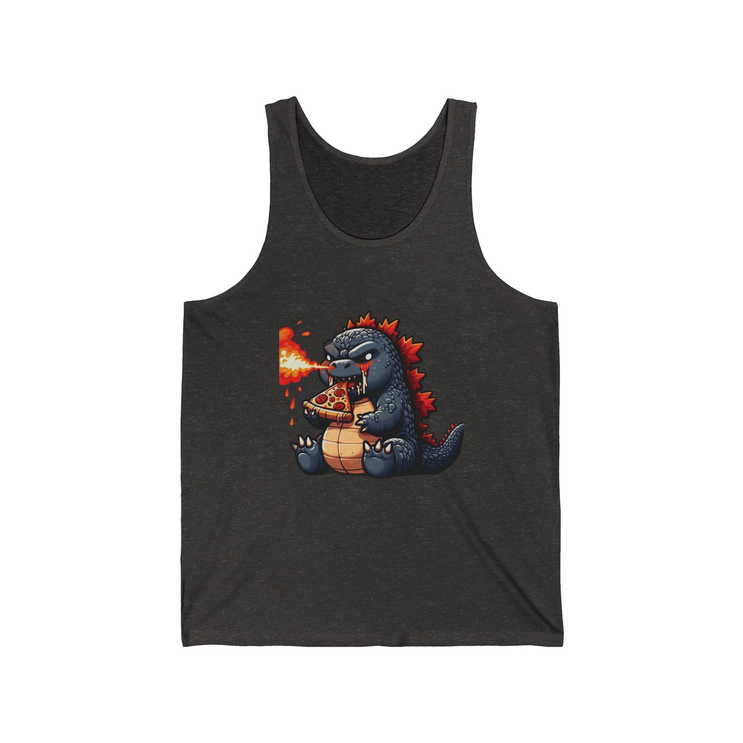 Godzilla Pizza Lover Tank Top | Unisex Kaiju Movie Inspired Graphic Tee | Godzilla x Kong New Empire Fan Apparel