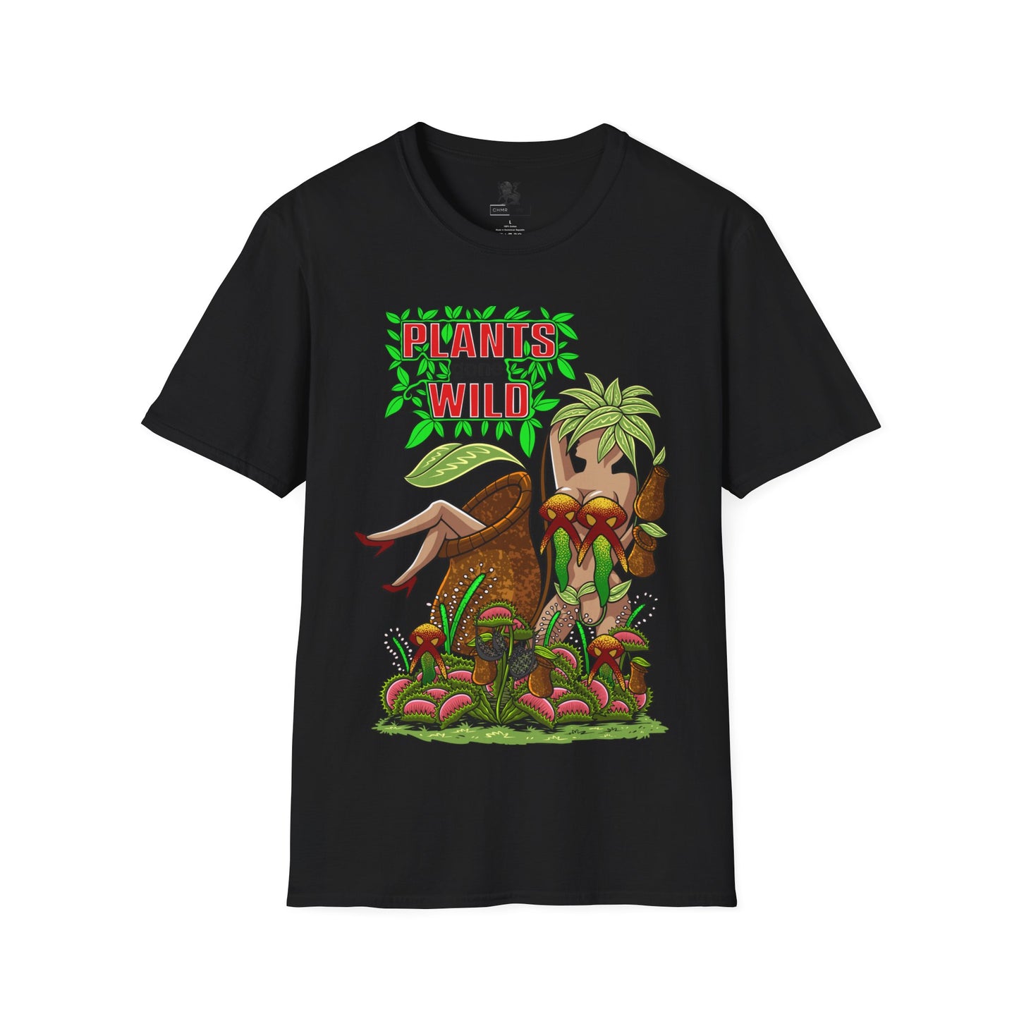 Seductive Flora Plants gone Wild, Carnivorous Plants unleashed with a voluptuous twist. Unisex Softstyle T-Shirt