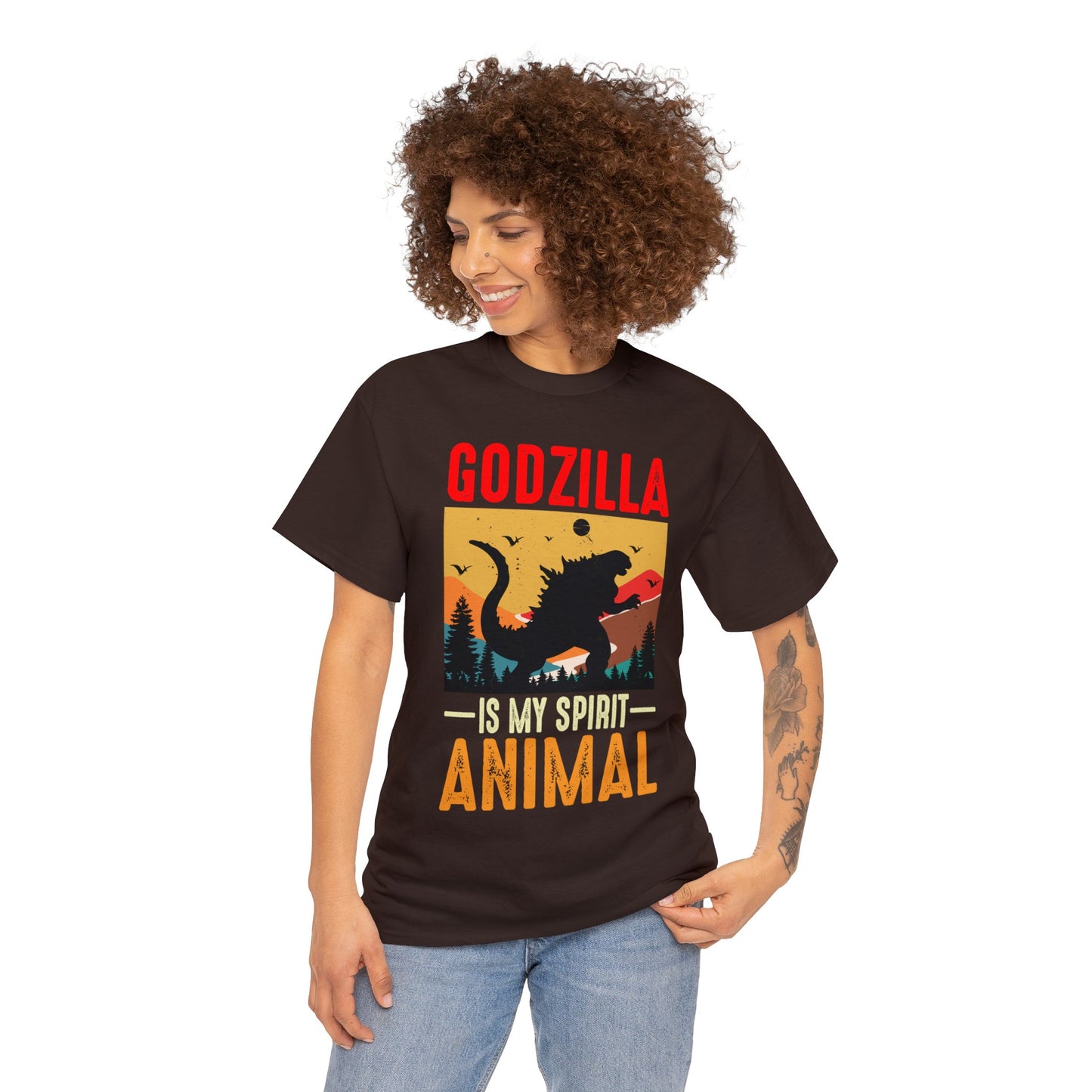 Godzilla is My Spirit Animal custom Tee, Godzilla fans, Scifi fans, Godzilla t-shirt,Spirit animal t-shirt,Japanese t-shirt,Monster t-shirt,