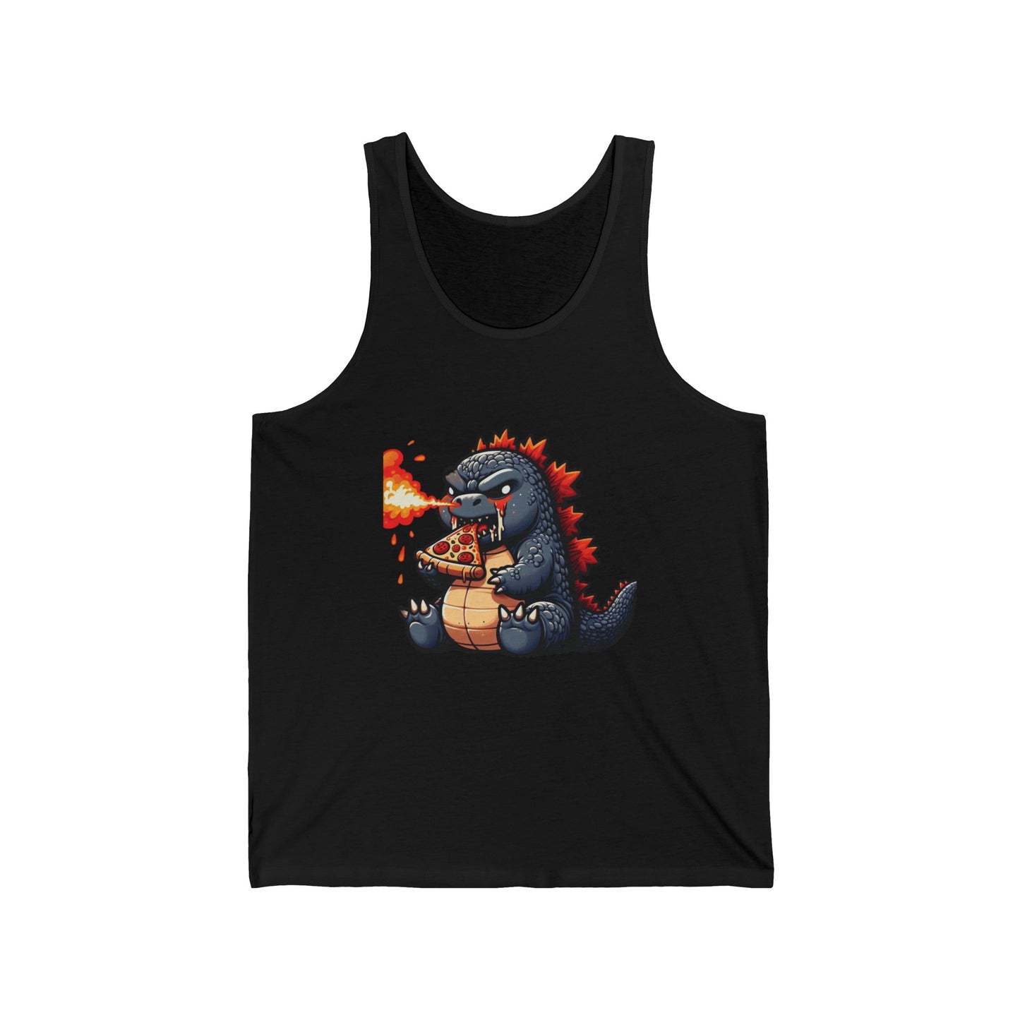 Godzilla Pizza Lover Tank Top | Unisex Kaiju Movie Inspired Graphic Tee | Godzilla x Kong New Empire Fan Apparel