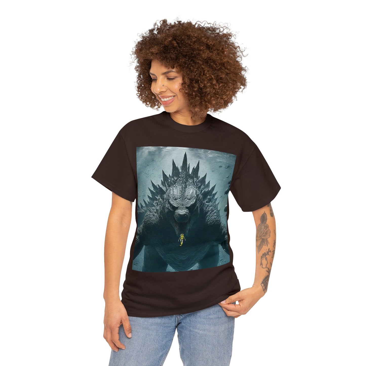 Godzilla deep sea close encounter: Unisex Heavy Cotton Tee