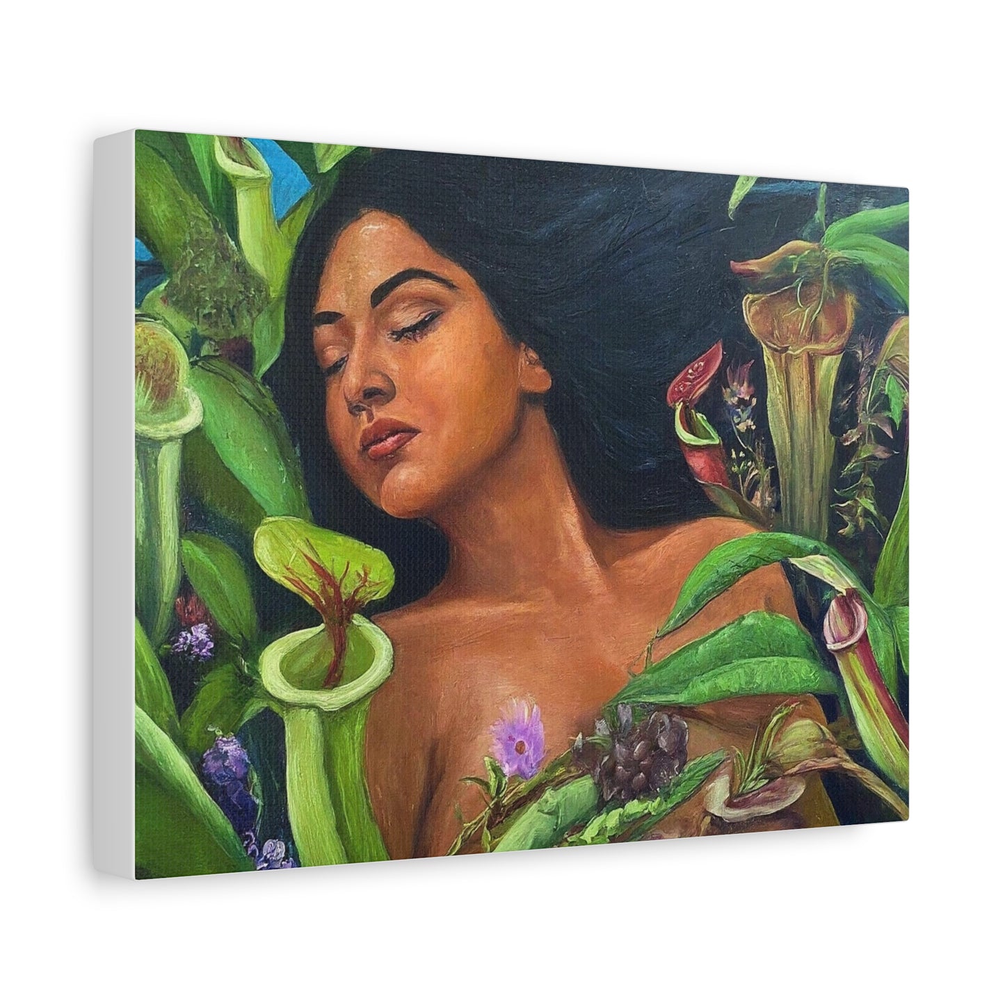 Moss goddess, queen of the carnivorous plants: Matte Canvas, Stretched, 1.25"