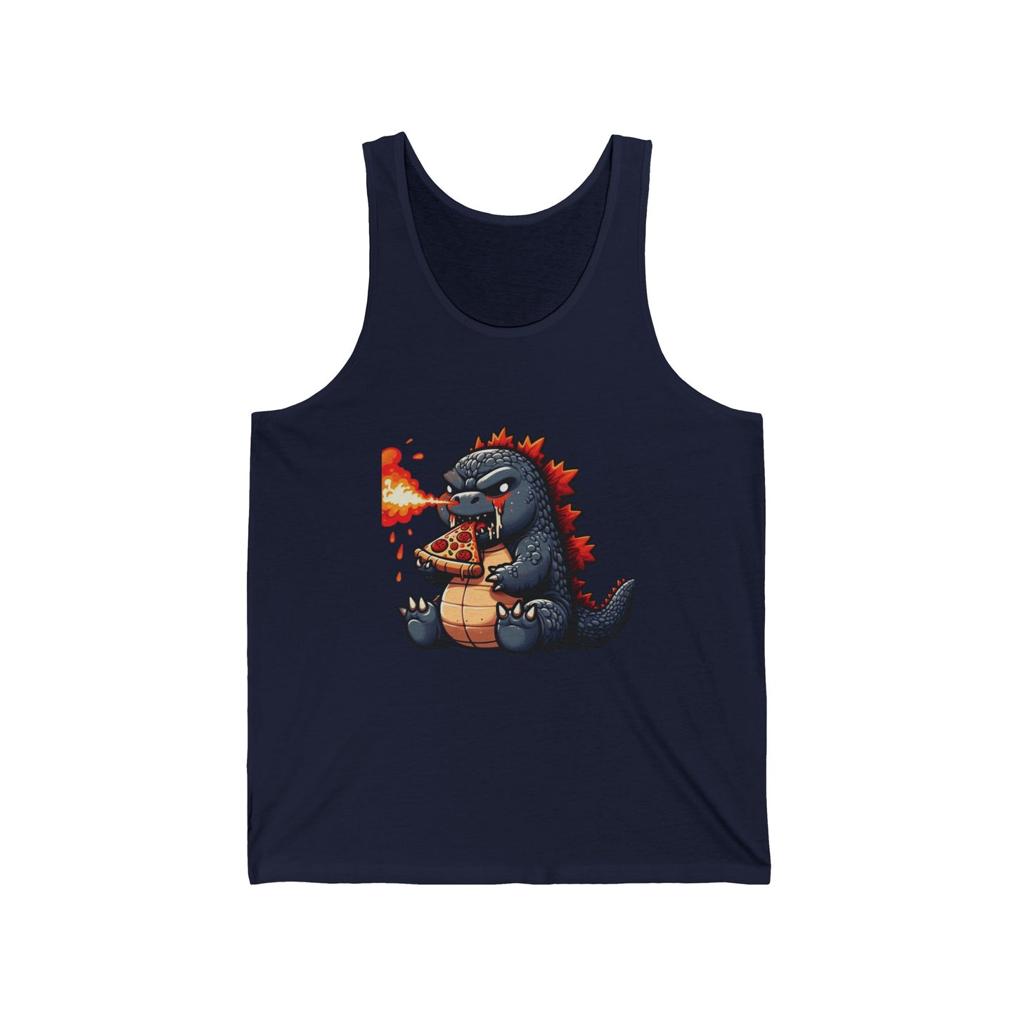 Godzilla Pizza Lover Tank Top | Unisex Kaiju Movie Inspired Graphic Tee | Godzilla x Kong New Empire Fan Apparel