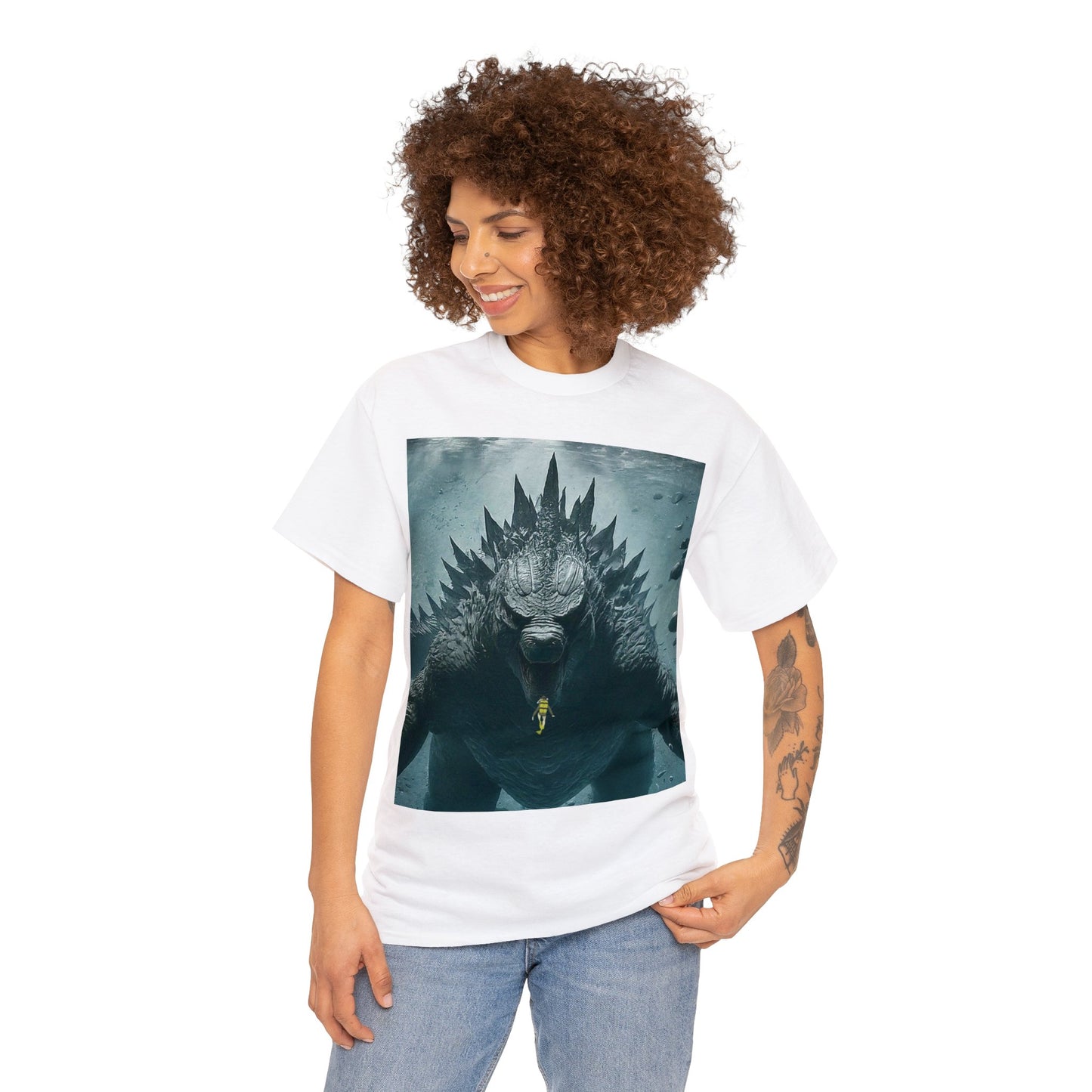 Godzilla deep sea close encounter: Unisex Heavy Cotton Tee