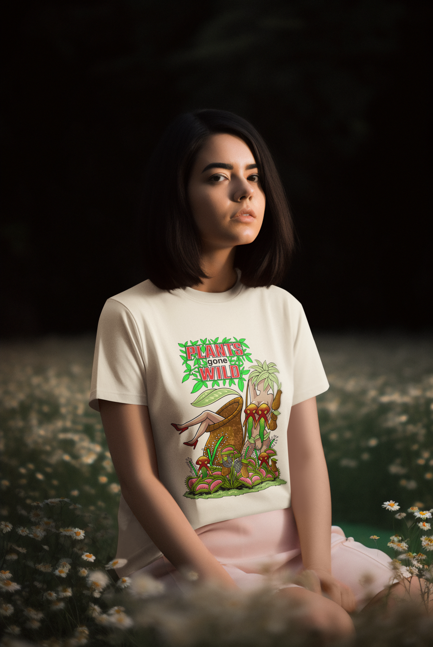 Seductive Flora Plants gone Wild, Carnivorous Plants unleashed with a voluptuous twist. Unisex Softstyle T-Shirt